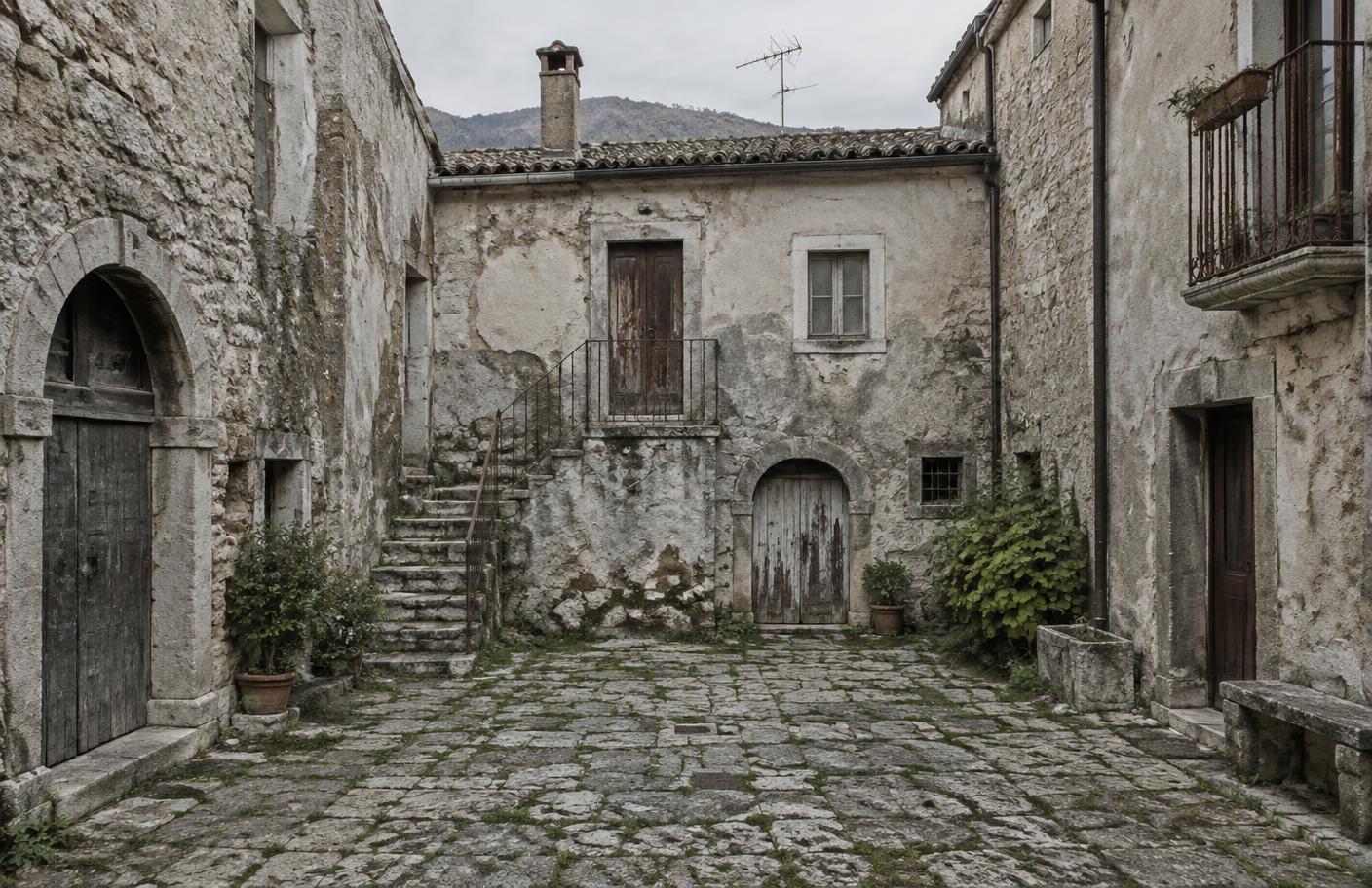 Cortile prima della ristrutturazione